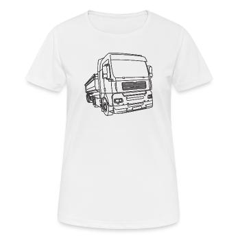 LKW Skizze - Frauen T-Shirt atmungsaktiv - Weiß - Vorne - AI Model Female 172 dark (172cm)