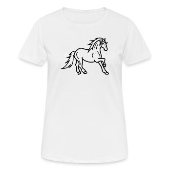 Pferde Pferdeliebe Pferdenarr Islandpferde - Frauen T-Shirt atmungsaktiv - Weiß - Vorne - AI Model Female 172 dark (172cm)
