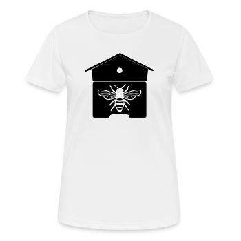 Maison d’abeilles ou nid d’abeilles - T-shirt respirant Femme - blanc - Devant - AI Model Female 172 dark (172cm)