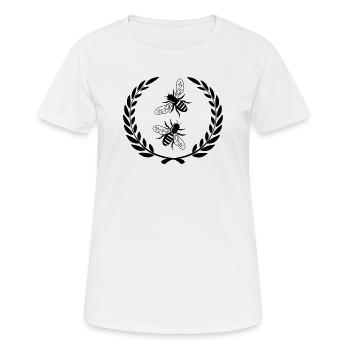 Abeilles en couronne de laurier - T-shirt respirant Femme - blanc - Devant - AI Model Female 172 dark (172cm)