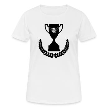 Tasse avec bebe découpée et couronne de laurier - T-shirt respirant Femme - blanc - Devant - AI Model Female 172 dark (172cm)