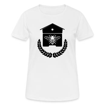 Maison d’abeilles ou nid d’abeilles - T-shirt respirant Femme - blanc - Devant - AI Model Female 172 dark (172cm)