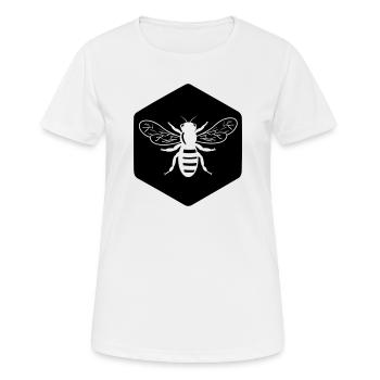 Lorsqu’il est découpé en nid d’abeille - T-shirt respirant Femme - blanc - Devant - AI Model Female 172 dark (172cm)