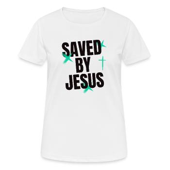 Saved by Jesus - Women's Breathable T-Shirt - white - Front - AI Model Female 172 dark (172cm)