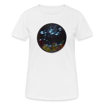 monde sous-marin fascinant la nuit - T-shirt respirant Femme - blanc - Devant - AI Model Female 172 dark (172cm)