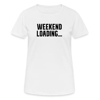 Chargement le week-end - T-shirt respirant Femme - blanc - Devant - AI Model Female 172 dark (172cm)