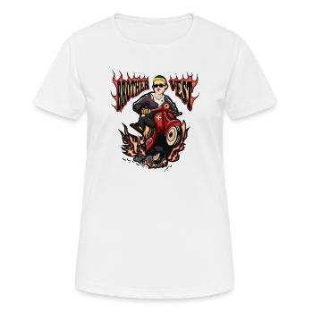 Moped Mofafahrer - Frauen T-Shirt atmungsaktiv - Weiß - Vorne - AI Model Female 172 dark (172cm)