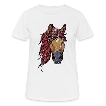 Vintage Pferde Islandpferde Pferdenarr Isländer - Frauen T-Shirt atmungsaktiv - Weiß - Vorne - AI Model Female 172 dark (172cm)