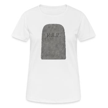 Pierre à graver, pierre tombale avec inscription R.I.P. - T-shirt respirant Femme - blanc - Devant - AI Model Female 172 dark (172cm)
