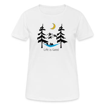 Conception ludique de lune souriante nocturne - T-shirt respirant Femme - blanc - Devant - AI Model Female 172 dark (172cm)