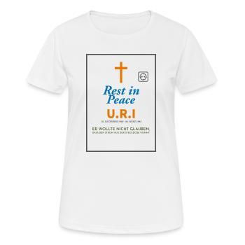 Commemorative Design Peace and Faith Ironic - Women's Breathable T-Shirt - white - Front - AI Model Female 172 dark (172cm)