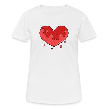Sang de cœur - T-shirt respirant Femme - blanc - Devant - AI Model Female 172 dark (172cm)