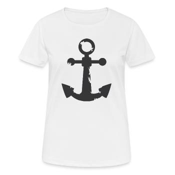 used look dreckig Anker anchor Symbol - Frauen T-Shirt atmungsaktiv - Weiß - Vorne - AI Model Female 172 dark (172cm)