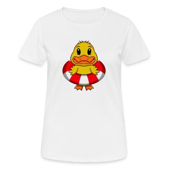 Ente Schwimmen Rettungsring - Frauen T-Shirt atmungsaktiv - Weiß - Vorne - AI Model Female 172 dark (172cm)