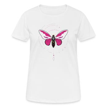 motte tattoo schmetterling pendel pink Mondphase  - Frauen T-Shirt atmungsaktiv - Weiß - Vorne - AI Model Female 172 dark (172cm)