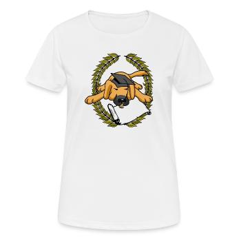 Laurel Wreath Dog Examen du diplôme de maître appris - T-shirt respirant Femme - blanc - Devant - AI Model Female 172 dark (172cm)