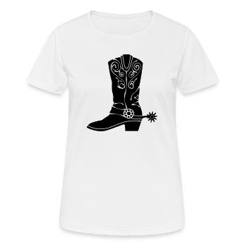 Cowboy western boot - Women's Breathable T-Shirt - white - Front - AI Model Female 172 dark (172cm)