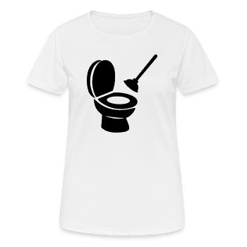 Toilette mit Entblocker - Frauen T-Shirt atmungsaktiv - Weiß - Vorne - AI Model Female 172 dark (172cm)