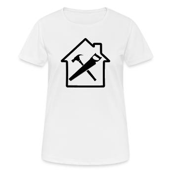 Construction de maison à logo d’outil de charpentier - T-shirt respirant Femme - blanc - Devant - AI Model Female 172 dark (172cm)