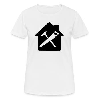 Construction de maison à logo d’outil de charpentier - T-shirt respirant Femme - blanc - Devant - AI Model Female 172 dark (172cm)