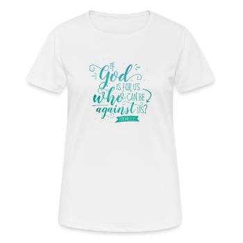 If God is for us - Women's Breathable T-Shirt - white - Front - AI Model Female 172 dark (172cm)