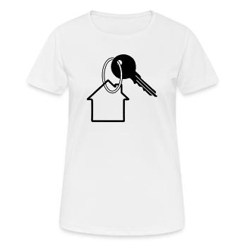 Key with house key for house purchased logo 2 - Women's Breathable T-Shirt - white - Front - AI Model Female 172 dark (172cm)