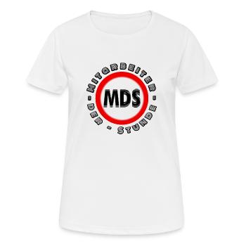 Employé de l’heure Employé du mois MDS - T-shirt respirant Femme - blanc - Devant - AI Model Female 172 dark (172cm)