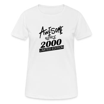 Fantastisch seit 2000 - Frauen T-Shirt atmungsaktiv - Weiß - Vorne - AI Model Female 172 dark (172cm)