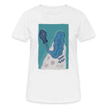 Signe du Verseau Illustration Ondes féminines - T-shirt respirant Femme - blanc - Devant - AI Model Female 172 dark (172cm)