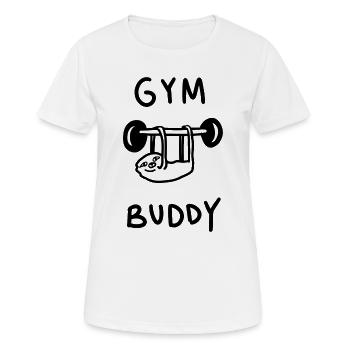 Gym Buddy Paresseux - T-shirt respirant Femme - blanc - Devant - AI Model Female 172 dark (172cm)