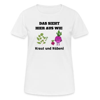 Das sieht aus wie Kraut und Rüben - Sprichwort - Frauen T-Shirt atmungsaktiv - Weiß - Vorne - AI Model Female 172 dark (172cm)