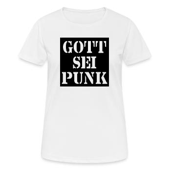 Gott sei Punk - Frauen T-Shirt atmungsaktiv - Weiß - Vorne - AI Model Female 172 dark (172cm)