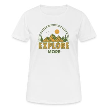Explore More - Women's Breathable T-Shirt - white - Front - AI Model Female 172 dark (172cm)