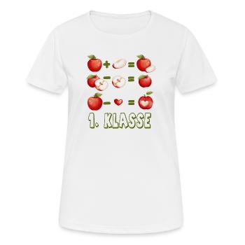 Einschulung Mathe Ass - 1. Klasse & Schulbeginn - Frauen T-Shirt atmungsaktiv - Weiß - Vorne - AI Model Female 172 dark (172cm)