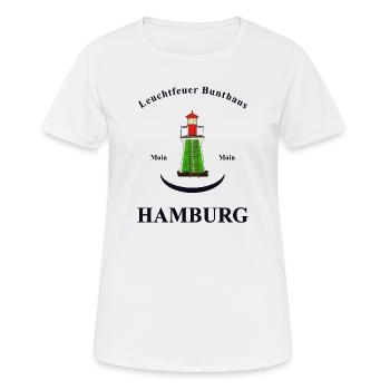 Hamburg Wahrzeichen Leuchtfeuer Bunthaus - Frauen T-Shirt atmungsaktiv - Weiß - Vorne - AI Model Female 172 dark (172cm)