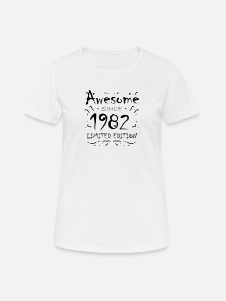1982 - Jahrgang 1982 - Frauen T-Shirt atmungsaktiv - Weiß