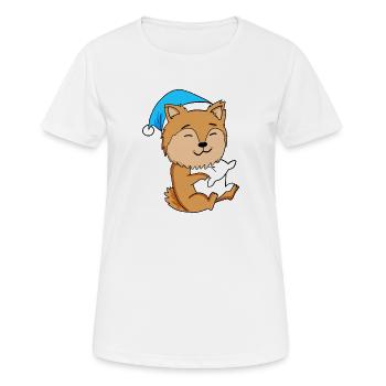 Hund Hunderasse Zwergspitz - Frauen T-Shirt atmungsaktiv - Weiß - Vorne - AI Model Female 172 dark (172cm)