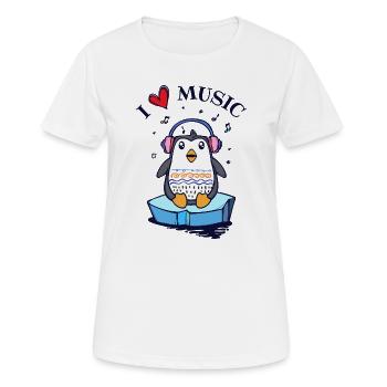 Seevogel Cool Herz PinguinTier Statement - Frauen T-Shirt atmungsaktiv - Weiß - Vorne - AI Model Female 172 dark (172cm)
