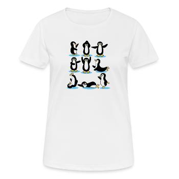 Cool Eislaufen Pinguin Arktis Eis Tier Vogel - Frauen T-Shirt atmungsaktiv - Weiß - Vorne - AI Model Female 172 dark (172cm)