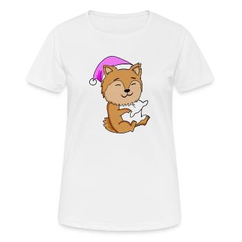 Chien de race Zwergspitz - T-shirt respirant Femme - blanc - Devant - AI Model Female 172 dark (172cm)