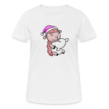 Sheep with pillow and sleeping cap - Women's Breathable T-Shirt - white - Front - AI Model Female 172 dark (172cm)