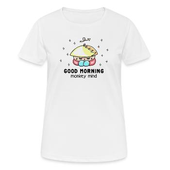 "Monkey mind" mindfulness, cool, funny saying - Women's Breathable T-Shirt - white - Front - AI Model Female 172 dark (172cm)