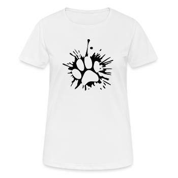 Pfotenabdruck - Frauen T-Shirt atmungsaktiv - Weiß - Vorne - AI Model Female 172 dark (172cm)