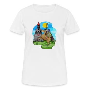 Ritter Pferd Burg für Kinder - Frauen T-Shirt atmungsaktiv - Weiß - Vorne - AI Model Female 172 dark (172cm)