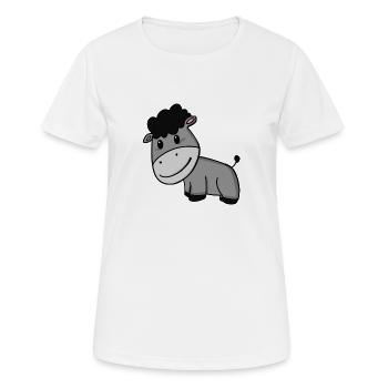 Esel - Frauen T-Shirt atmungsaktiv - Weiß - Vorne - AI Model Female 172 dark (172cm)