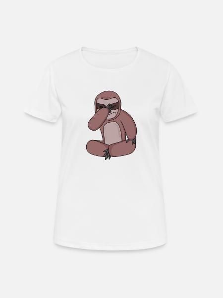 Faultier lustig - Frauen T-Shirt atmungsaktiv - Weiß