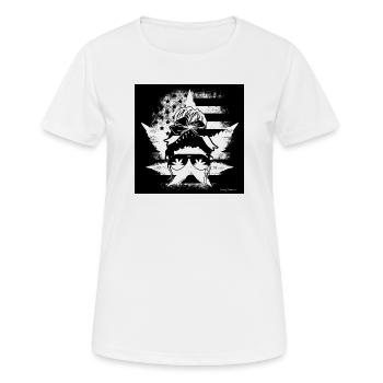 Hemp Hemp Leaves Woman Glasses American Flag - Women's Breathable T-Shirt - white - Front - AI Model Female 172 dark (172cm)