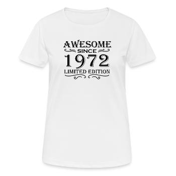 1972 - Jahrgang 1972 - Frauen T-Shirt atmungsaktiv - Weiß - Vorne - AI Model Female 172 dark (172cm)