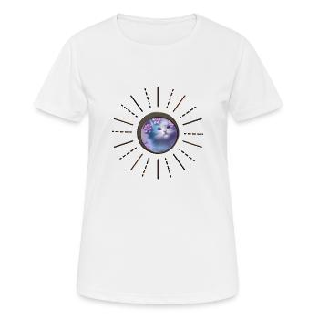 Süßes Kätzchen in sanften Farben - Frauen T-Shirt atmungsaktiv - Weiß - Vorne - AI Model Female 172 dark (172cm)