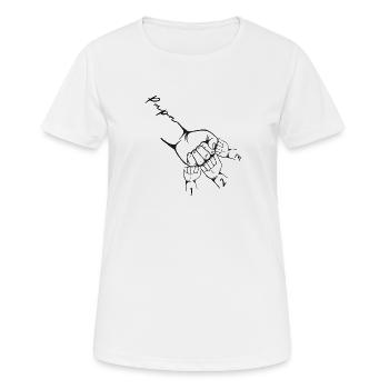 Personnalisé papa 3 enfants Shot Stitch papa - T-shirt respirant Femme - blanc - Devant - AI Model Female 172 dark (172cm)